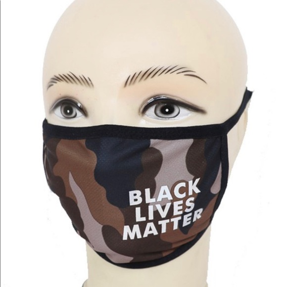 🔴3 for $12🔴Camo• Black Lives Matter Mask - Picture 2 of 3